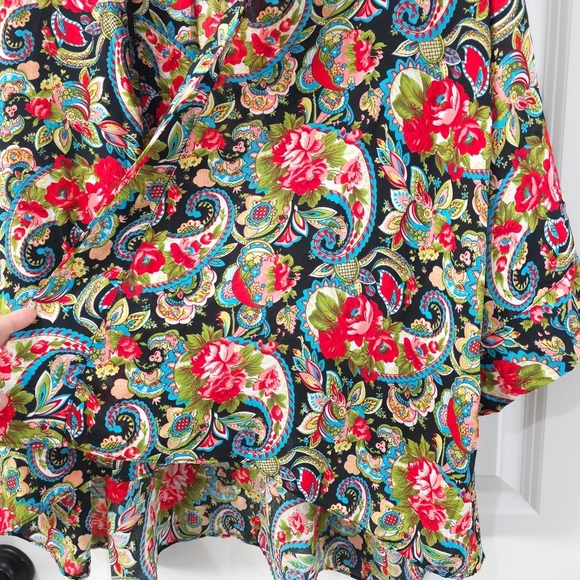 COTTON CANDY Floral Paisley Kimono, Vibrant Colors, Oversized Fit, XL XXL - Picture 4 of 12